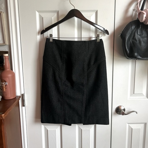 Proenza Schouler charcoal gray virgin wool cashmere quiet luxury pencil skirt - Picture 1 of 9